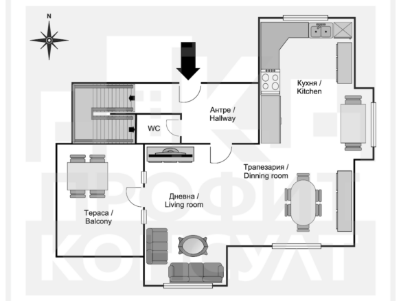 Three-storey House Of 350 M² With Yard In The Village Of Malki Chiflik