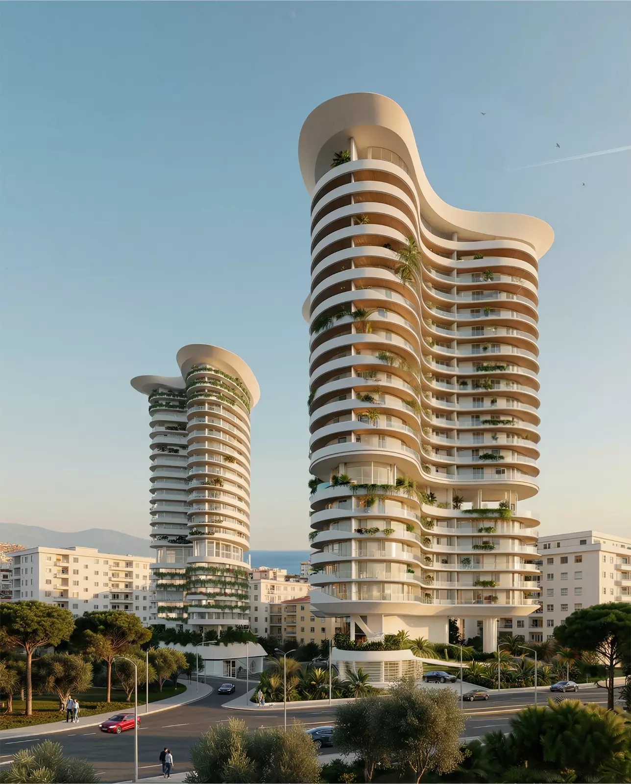 Luzaj-Tower-Exterior-Day Apartment Of 120 M² With Sea View In Vlora