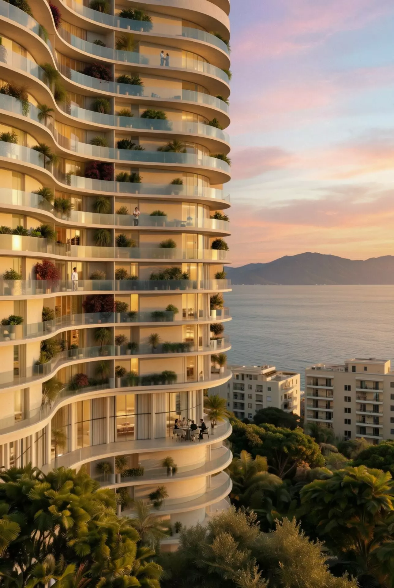 Luzaj-Tower-Exterior-From-The-Side Apartment Of 120 M² With Sea View In Vlora