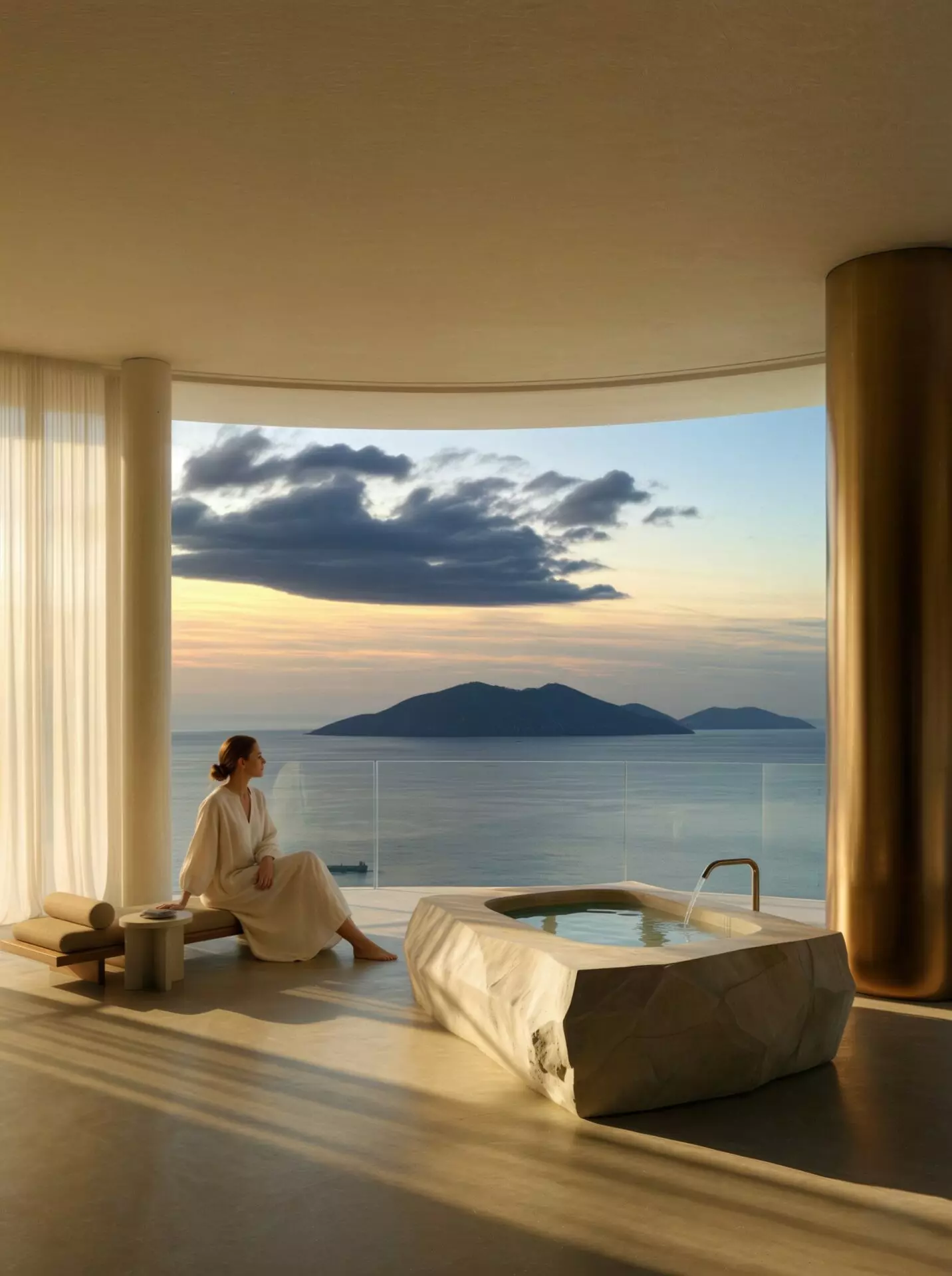 Luzaj-Tower-View-From-Balcony Apartment Of 120 M² With Sea View In Vlora