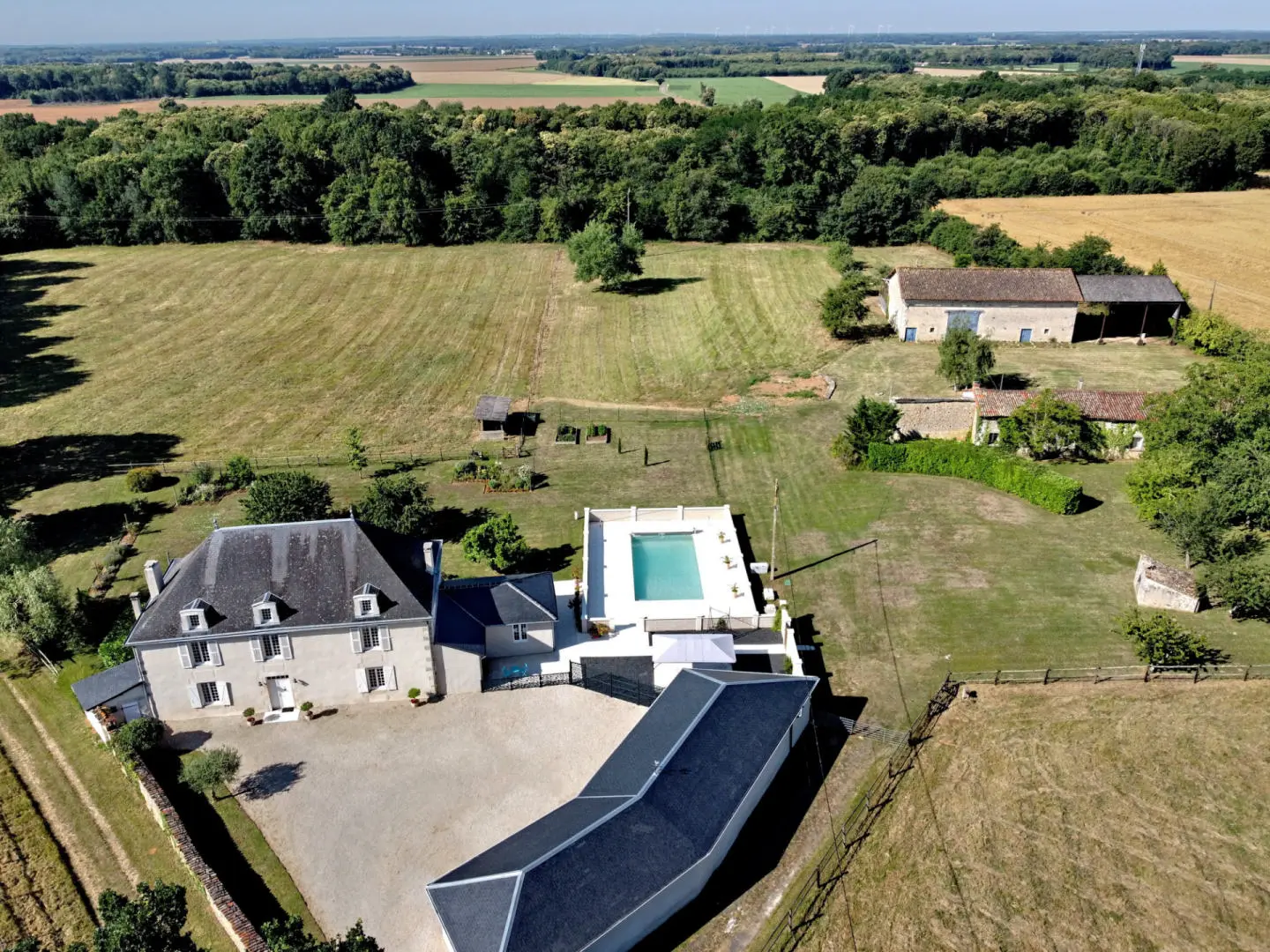 Maison De Maître Of 21 Acres With Guest Cottage And Pool In Vienne