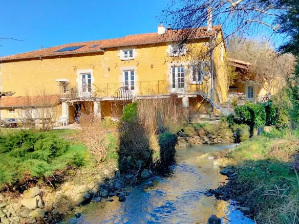 Watermill Of 80000 M² With Stream, Lake, Waterfall, Woodland, Guest House In Charente