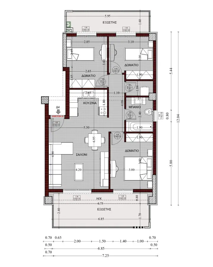 Flat Of 96 M² In Thessaloniki