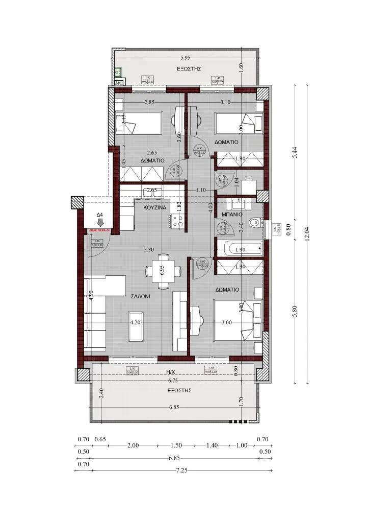 Flat Of 96 M² In Thessaloniki