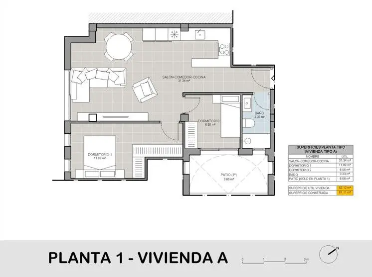 Apartment Of 61 M² In Torrevieja, Spain