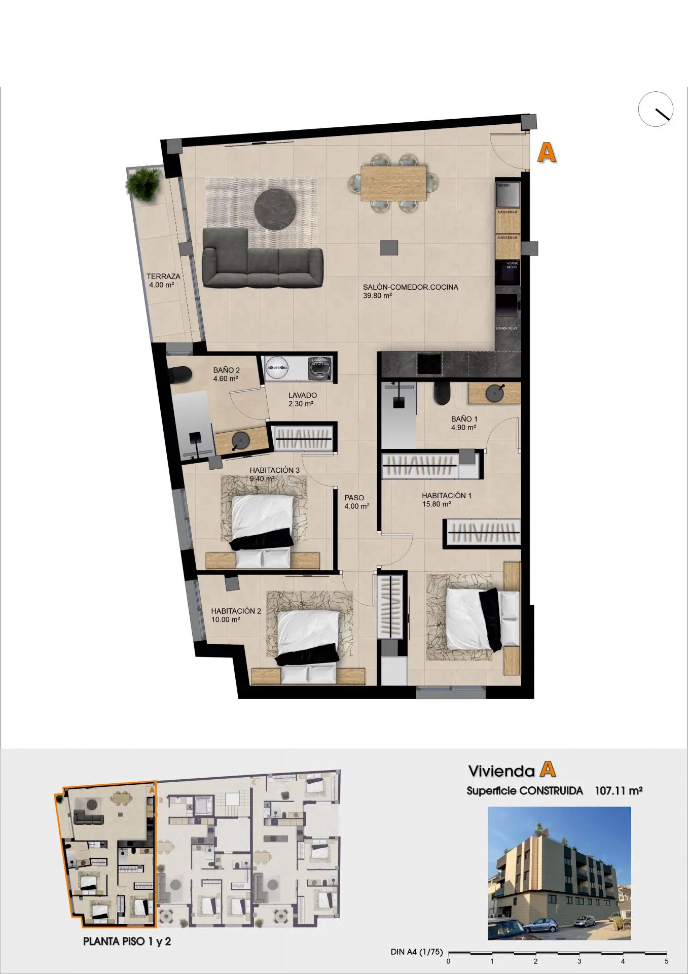 3-bedroom Penthouse In Catral, Spain (107 M²)