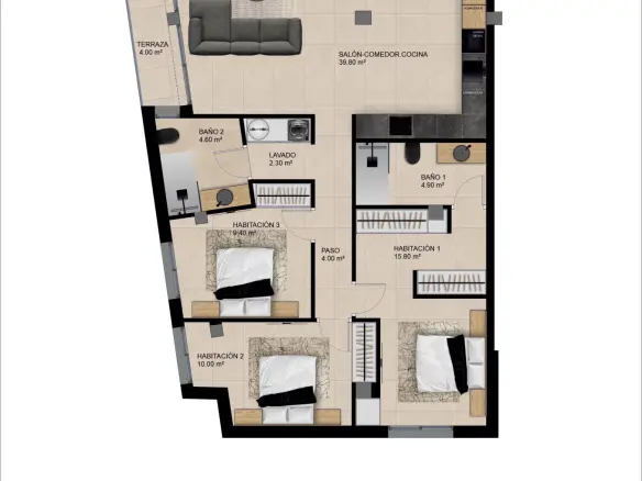 3-bedroom Apartment In Catral, Spain (107 M²)