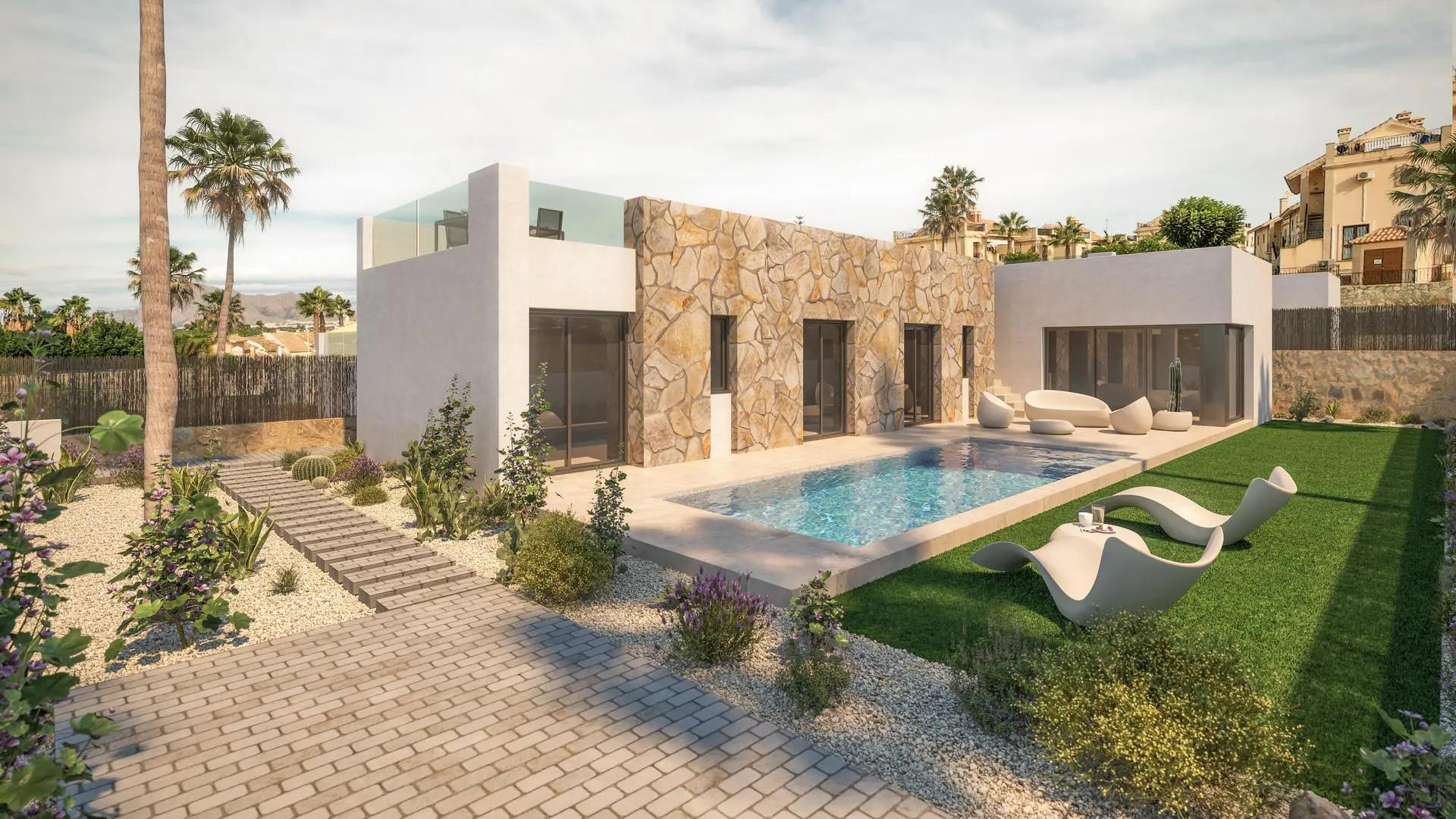 Villa Of 121 M² With Pool And Garden In Algorfa