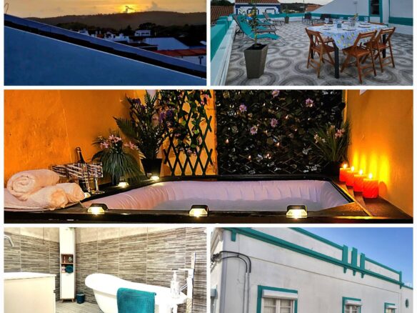 Newley Renovated Single-story 3-bed Corner House With 100m² Rooftop & Hot Tub – Within Historic Silves Center