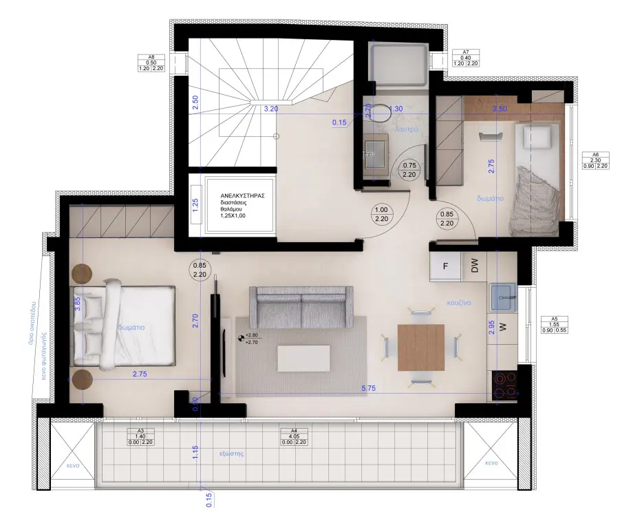 Flat Of 69 M² In Thessaloniki