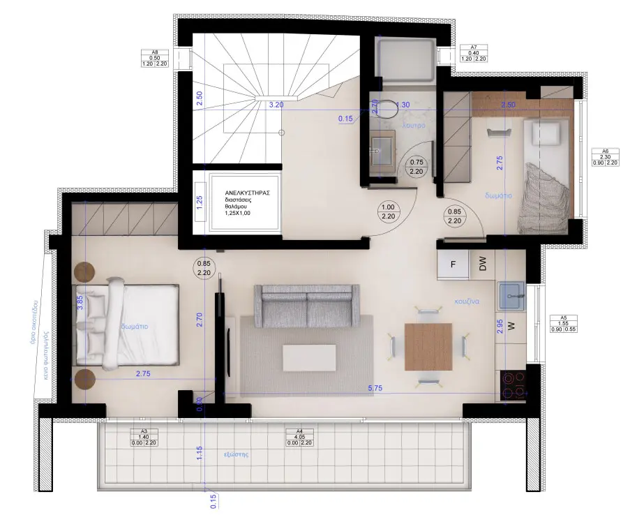 2-bedroom Flat In Kalamaria, Greece (69 M²)