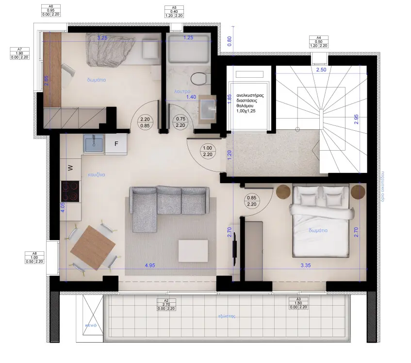 Flat Of 69 M² In Thessaloniki
