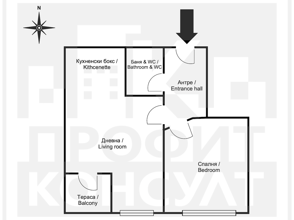Apartment Of 60 M² With One Bedroom In Zona B Quarter, Veliko Tarnovo