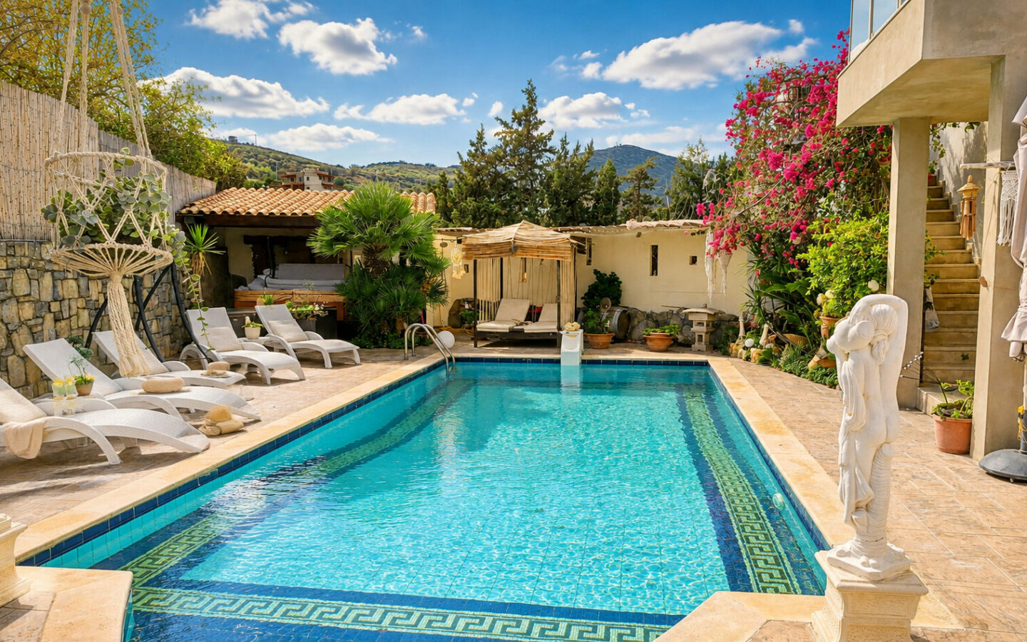 Elegant 7-bedroom Estate With Pool, Guest House & Sea Views Near Agia Pelagia, Heraklion