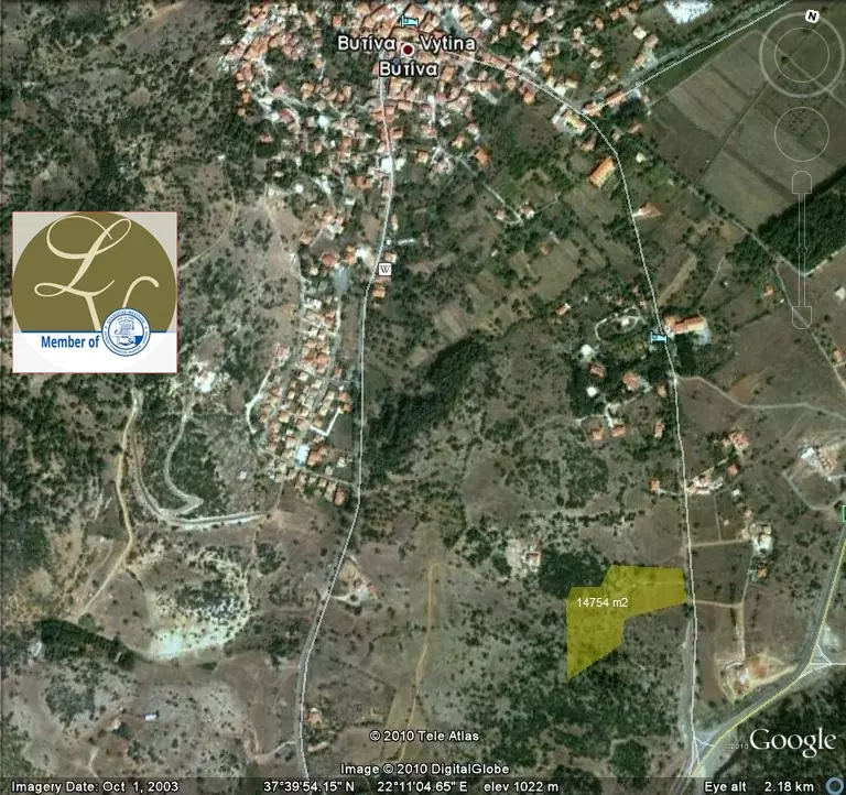 Περιγραμμα κτηματος google map Vytina Village , Peloponnese