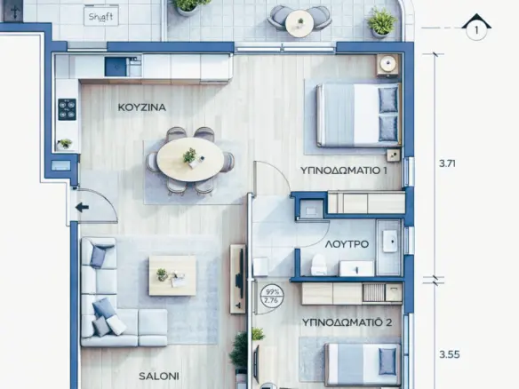 Flat Of 61 M² In Athens