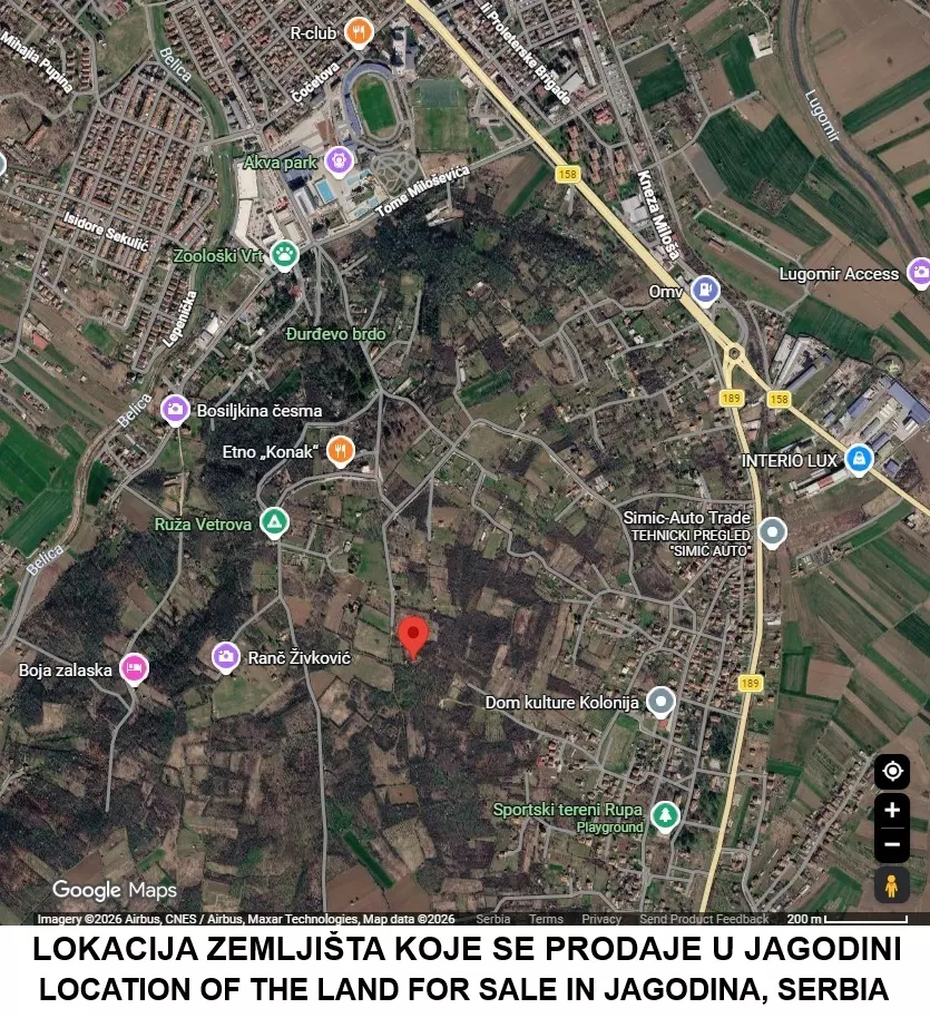 Construction Land Of 12800 M² With Gf+2+attic Allowed In Jagodina (Đurđevo Brdo), Serbia