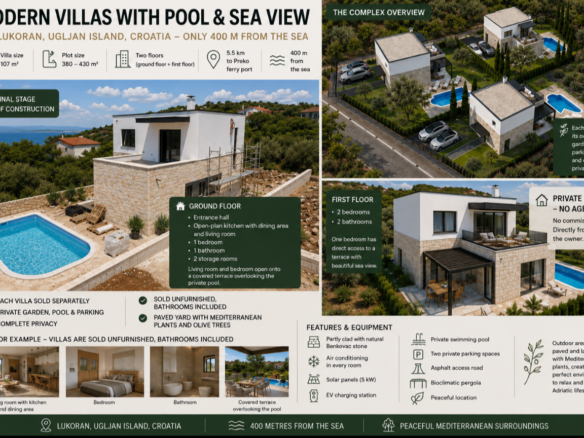 Villa Of 110 M2 With Pool And Sea View In Ugljan Island, Croatia
