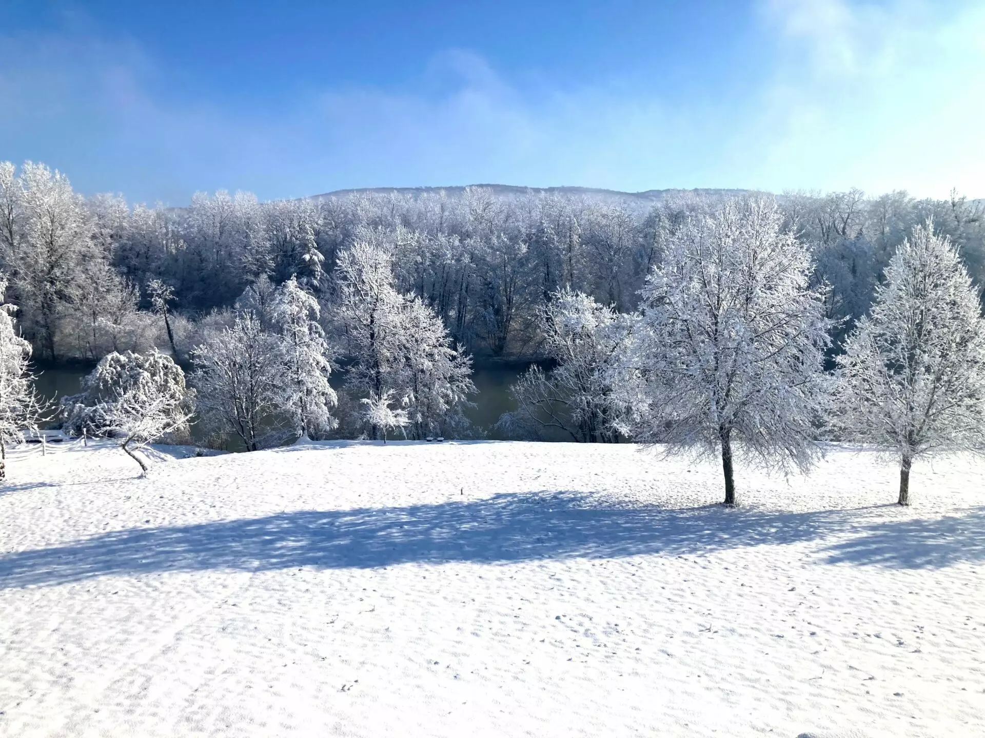 Winter view A New Large Country Villa By The River Surrounded By Nature In Slovenia