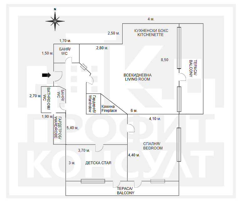 Apartment Of 75 M² With Two Bedrooms And Furnishings Near The Stadium
