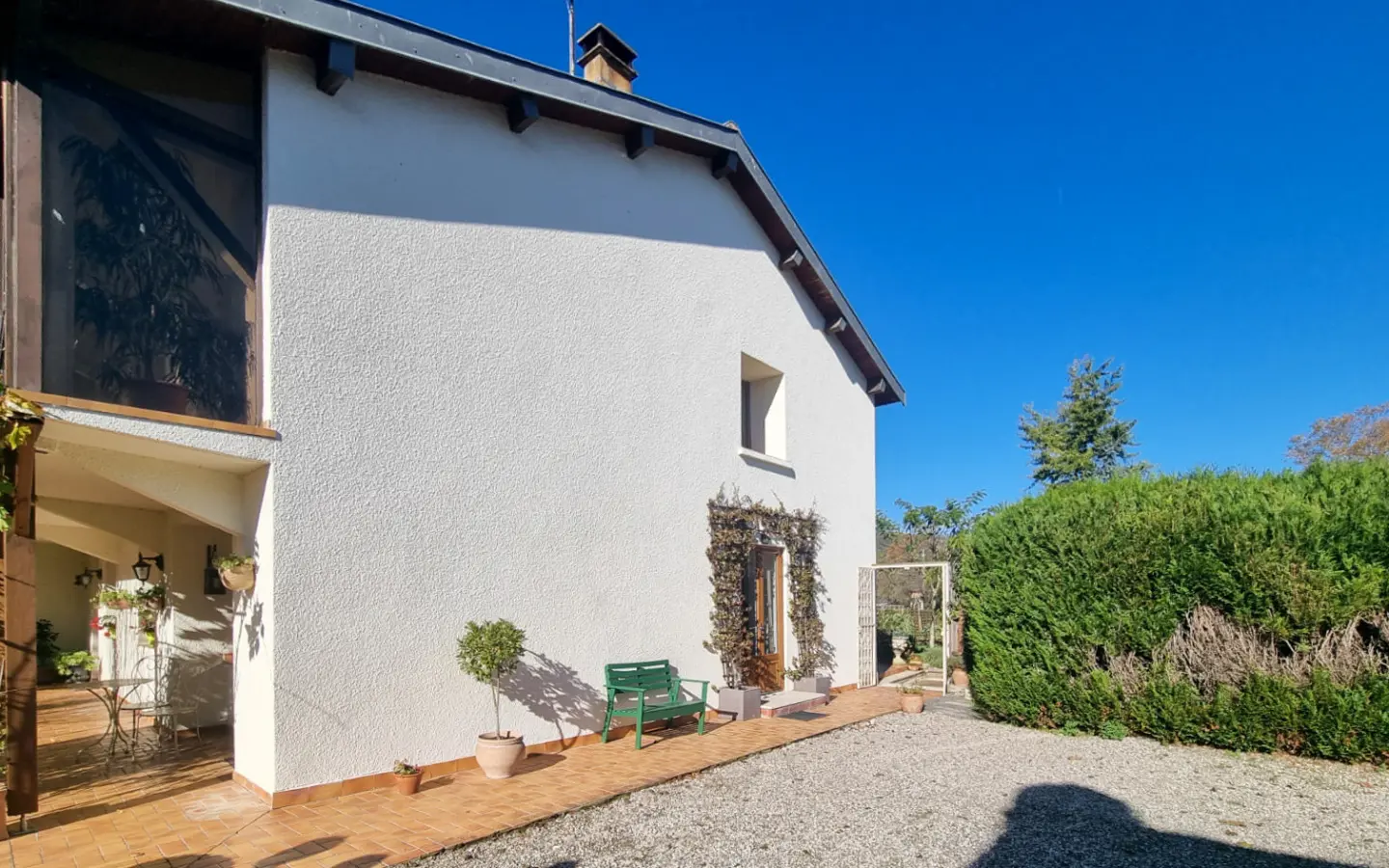 Charming Village Home With Large Gardens, Covered Pool, And Outbuildings