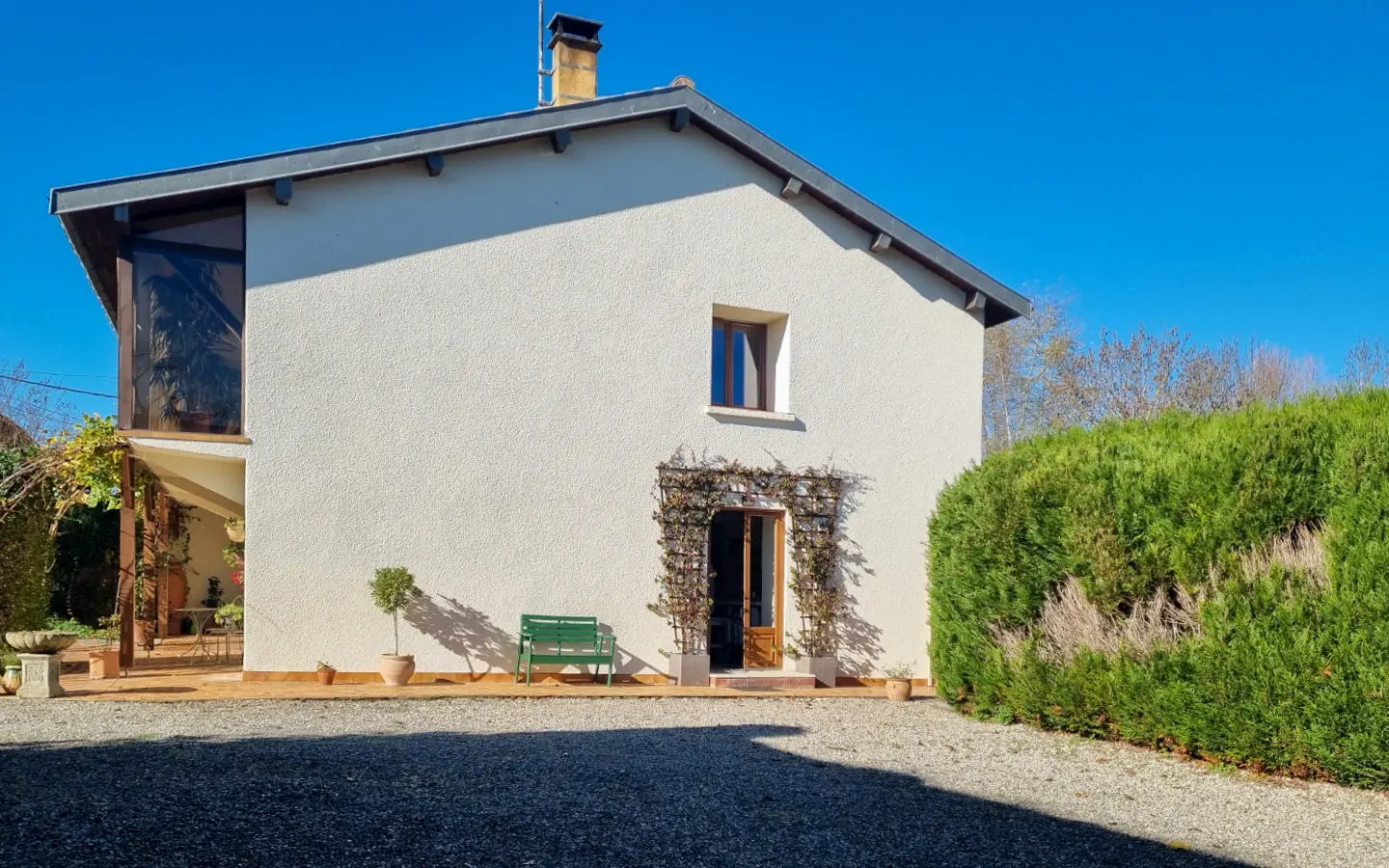 Charming Village Home With Large Gardens, Covered Pool, And Outbuildings