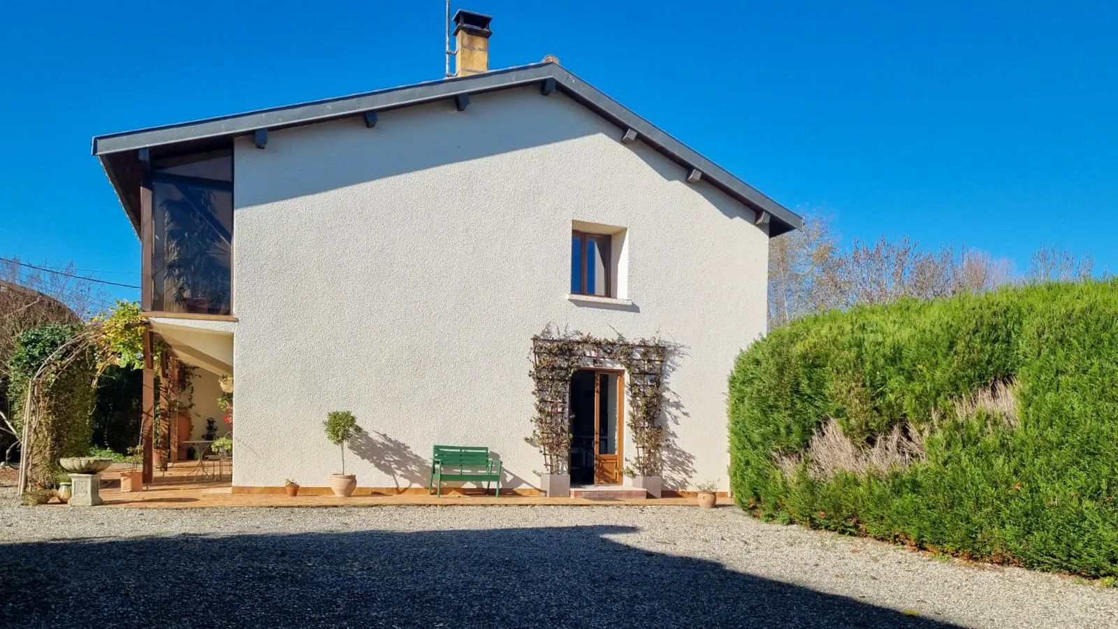 Charming Village Home With Large Gardens, Covered Pool, And Outbuildings