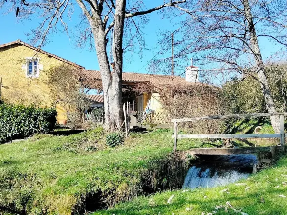 Watermill Of 80000 M² With Stream, Lake, Waterfall, Woodland, Guest House In Charente