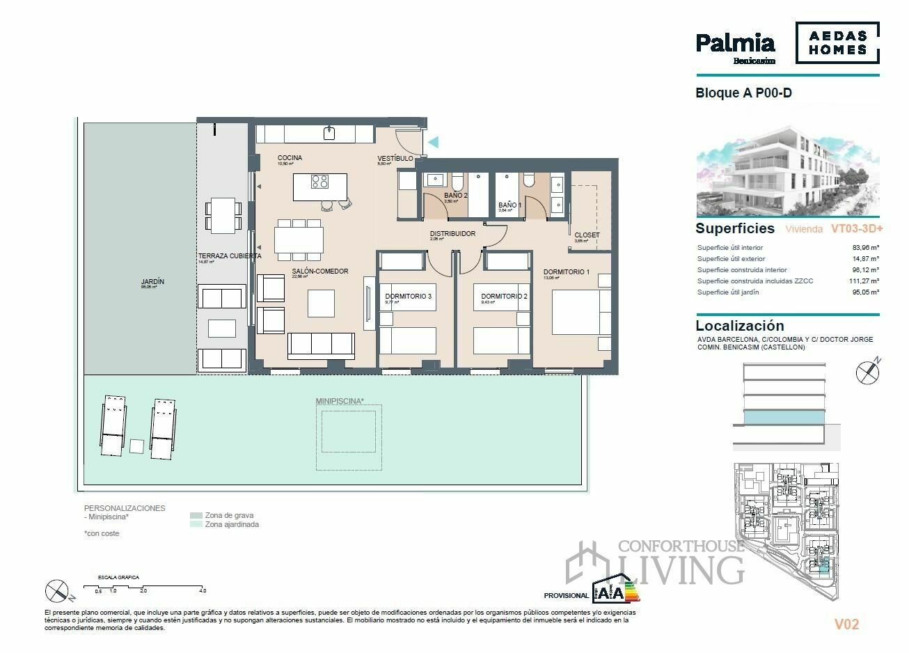 3-10-8052ec 3-bedroom Flat In Benicassim, Spain (111 M²)