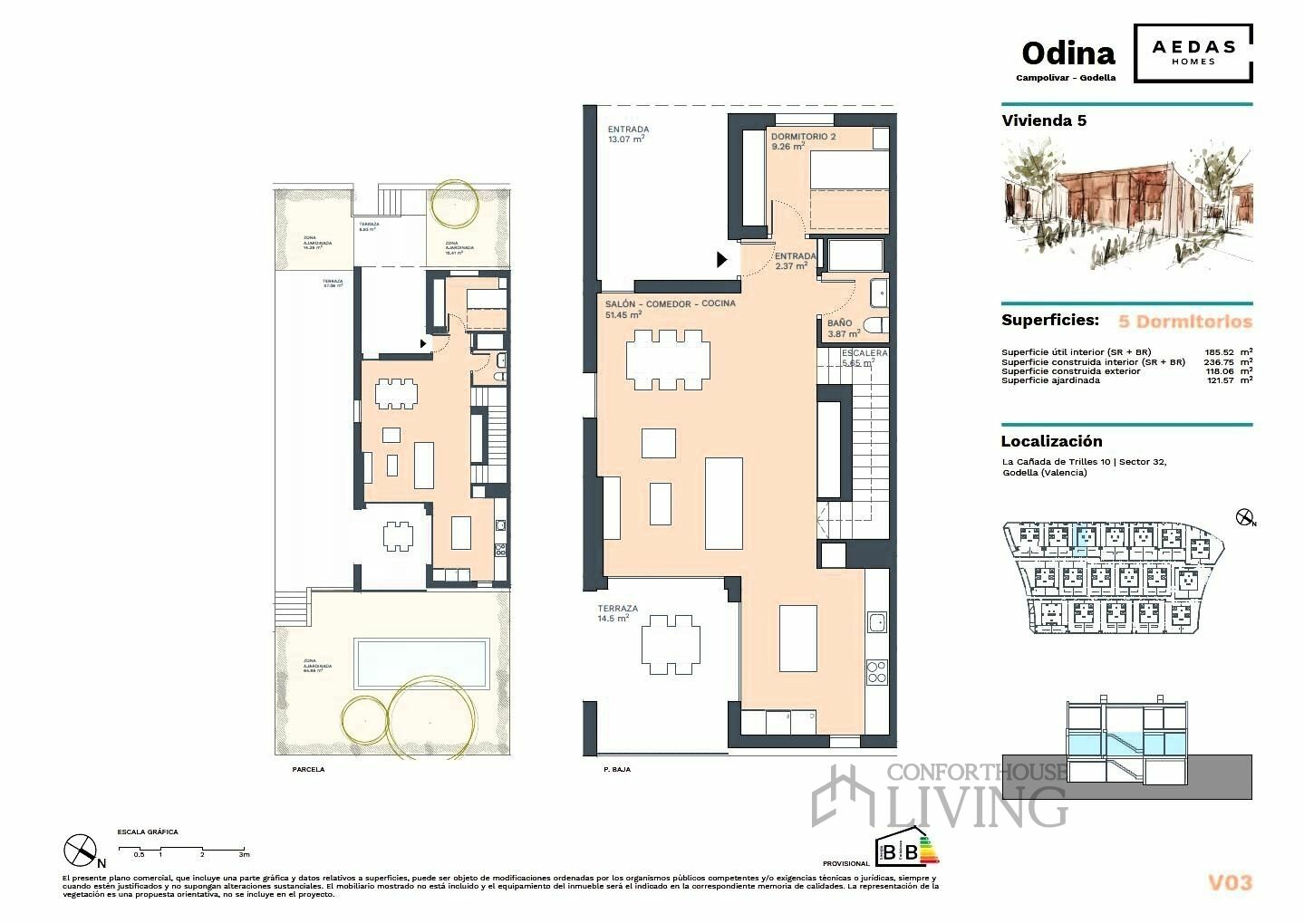 3-12-0f54af 5-bedroom Semi In Godella, Spain (236 M²)