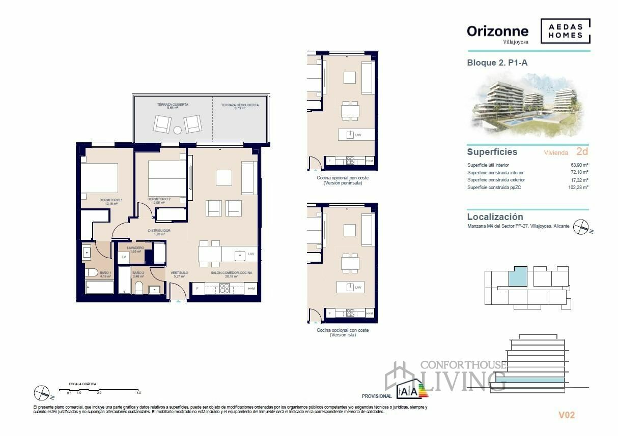 2-bedroom Flat In Villajoyosa, Spain (72 M²)