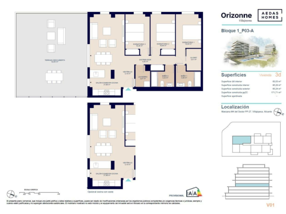 3-bedroom Flat In Villajoyosa, Spain (95 M²)