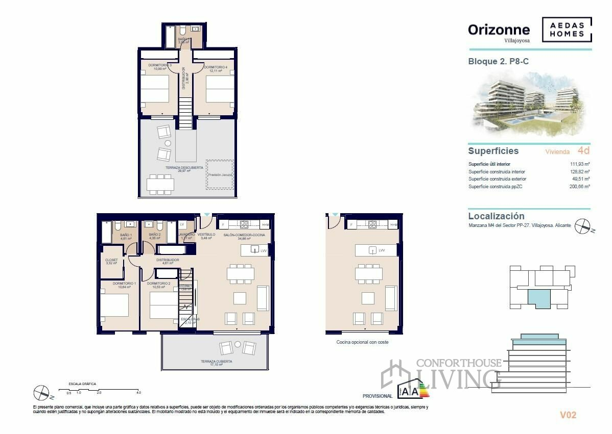4-bedroom Penthouse In Villajoyosa, Spain (128 M²)