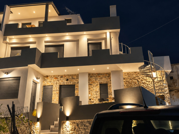 Modern 3-4 Bedroom Stone House With Lovely Views In Charming Cretan Village