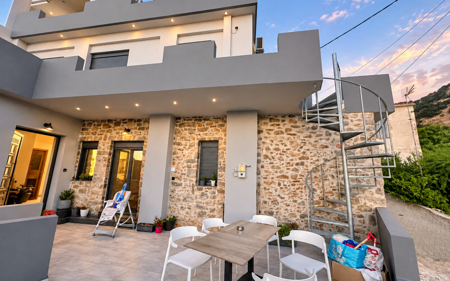 Modern 3-4 Bedroom Stone House With Lovely Views In Charming Cretan Village