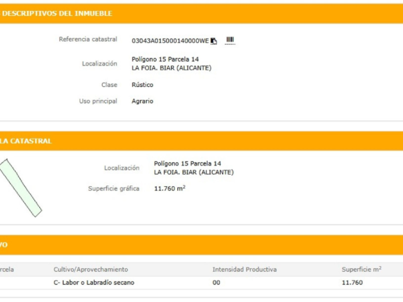 Land In Biar, Spain (20.257 M² Plot)