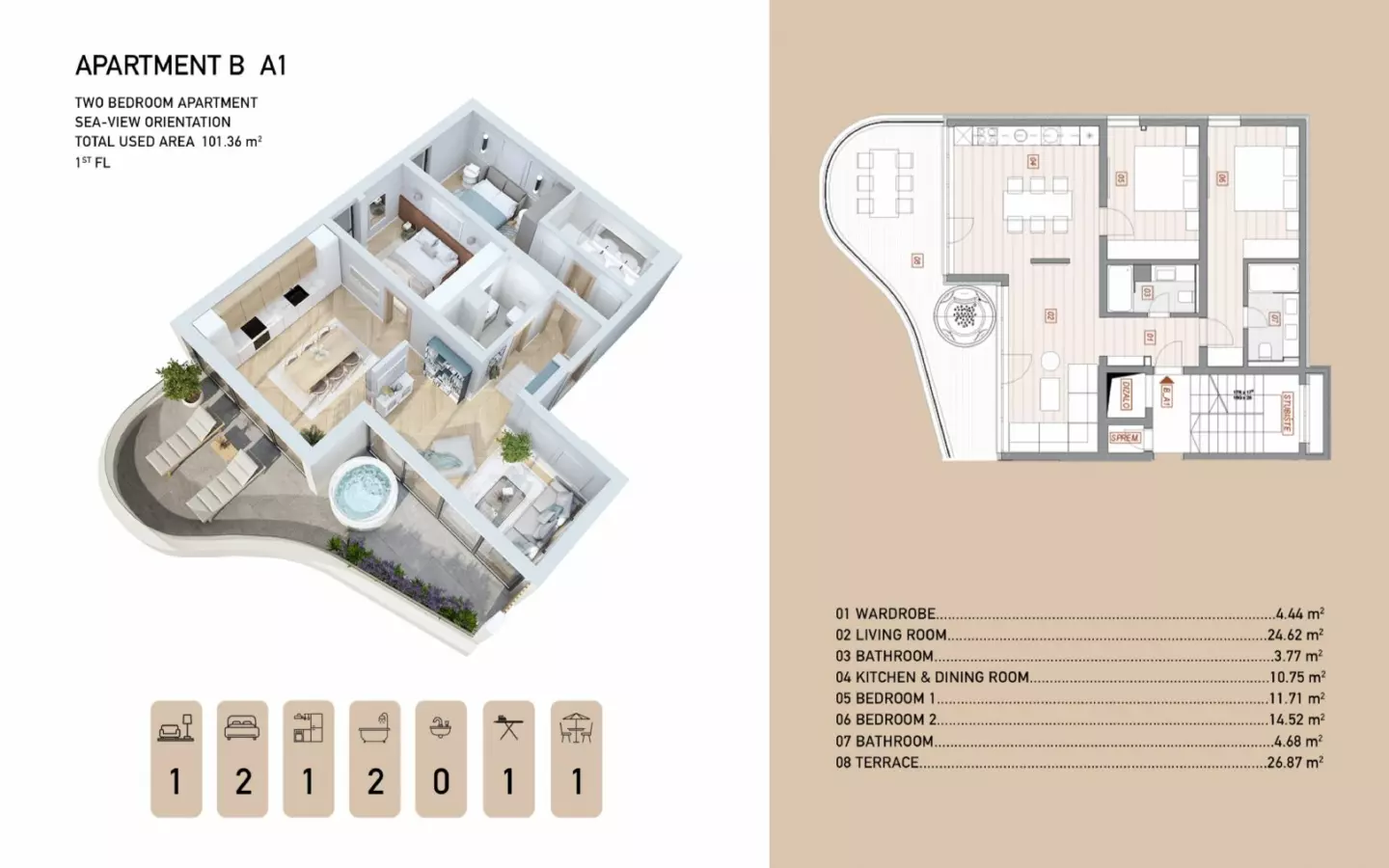 2-bedroom Apartment In Opatija – Centar, Croatia (10.136 M²)