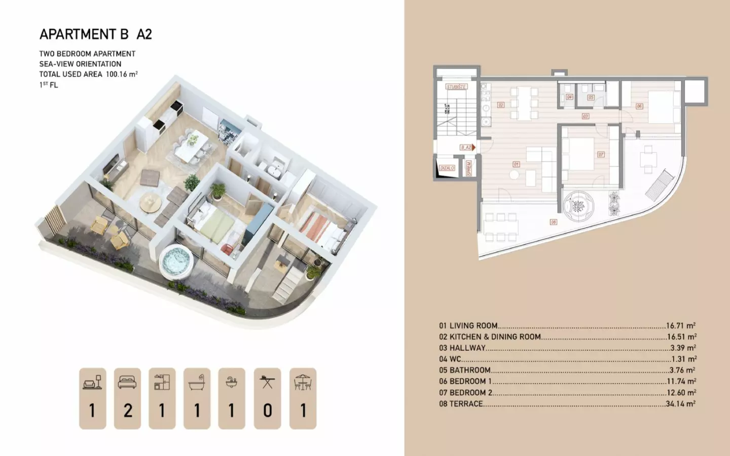 2-bedroom Apartment In Opatija – Centar, Croatia (10.016 M²)