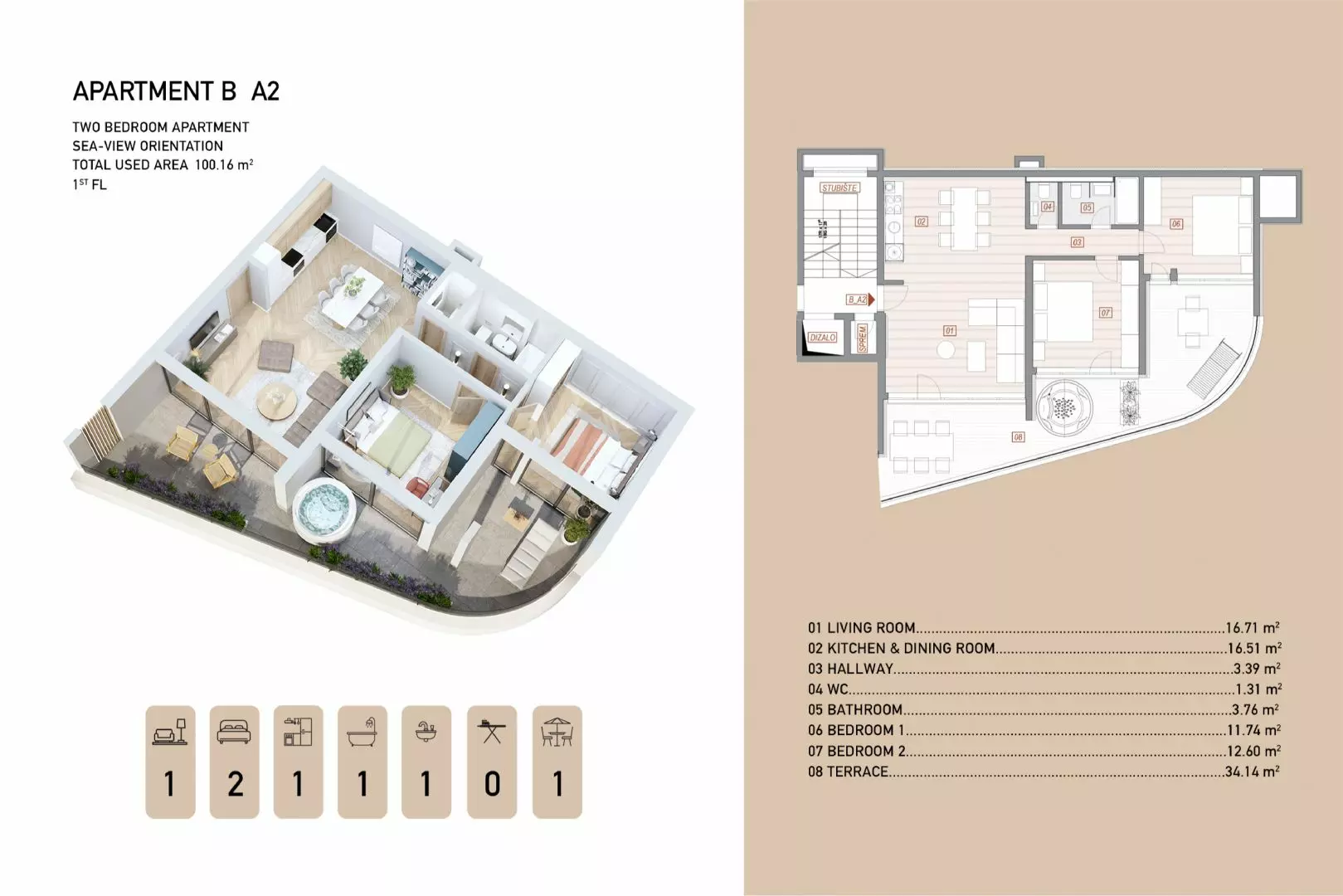 2-bedroom Apartment In Opatija – Centar, Croatia (10.016 M²)