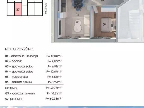2-bedroom Apartment In Monvidal, Croatia (6.038 M²)