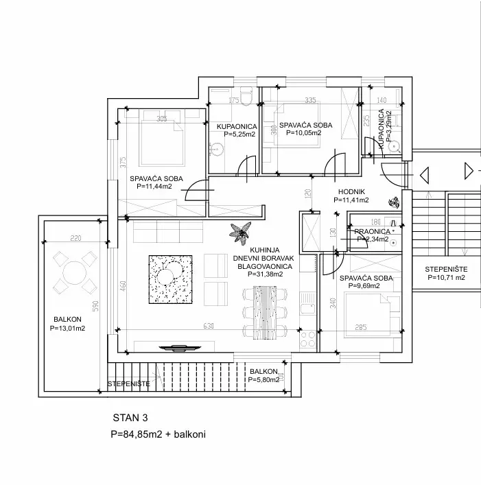 3-bedroom Apartment In Vodice, Croatia (103,66 M²)