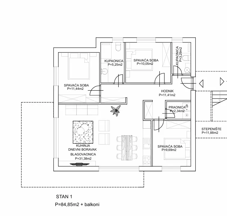 3-bedroom Apartment In Vodice, Croatia (147,34 M²)