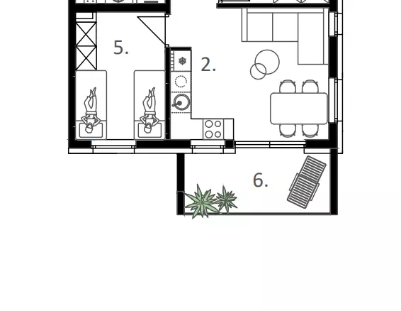 2-bedroom Apartment In Vodice, Croatia (55,92 M²)