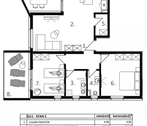 2-bedroom Apartment In Vodice, Croatia (104,2 M²)
