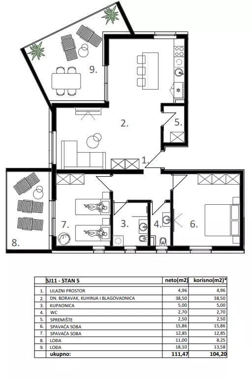2-bedroom Apartment In Vodice, Croatia (104,2 M²)
