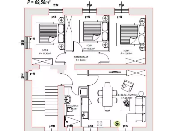3-bedroom Apartment In Brodarica, Croatia (69,58 M²)