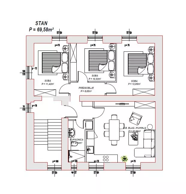 3-bedroom Apartment In Brodarica, Croatia (69,58 M²)