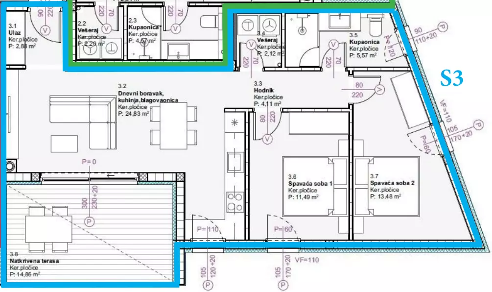 2-bedroom Apartment In Vodice, Croatia (74,41 M²)