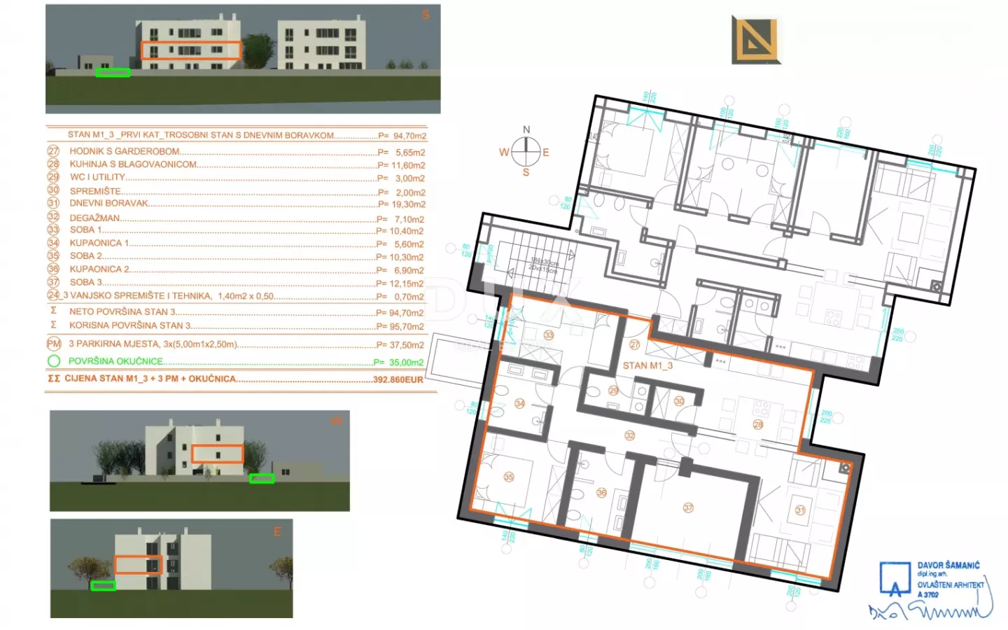 3-bedroom Apartment In Marčelji, Croatia (95,7 M²)