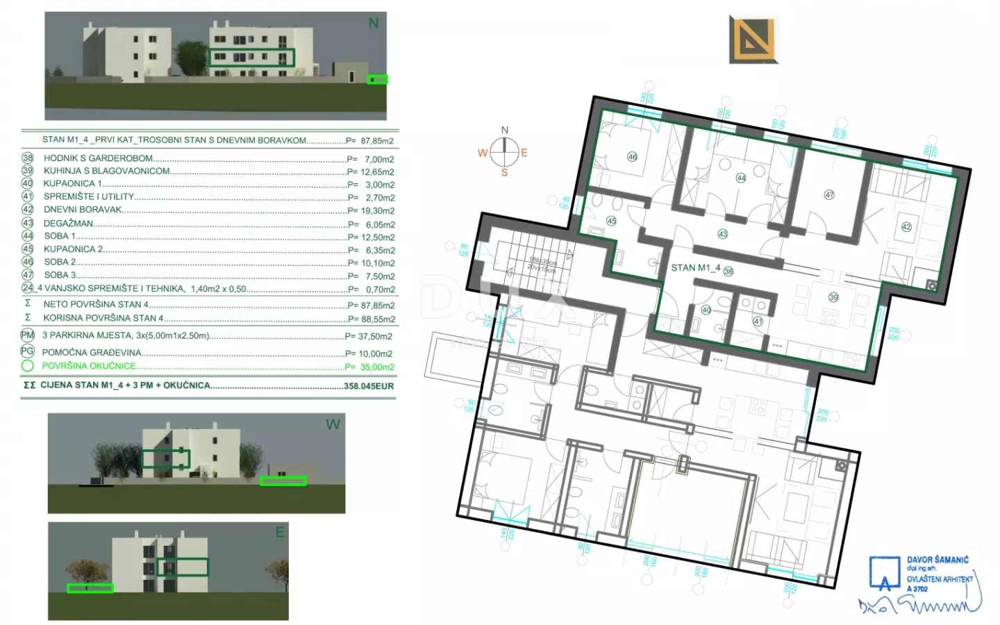 3-bedroom Apartment In Marčelji, Croatia (88,55 M²)